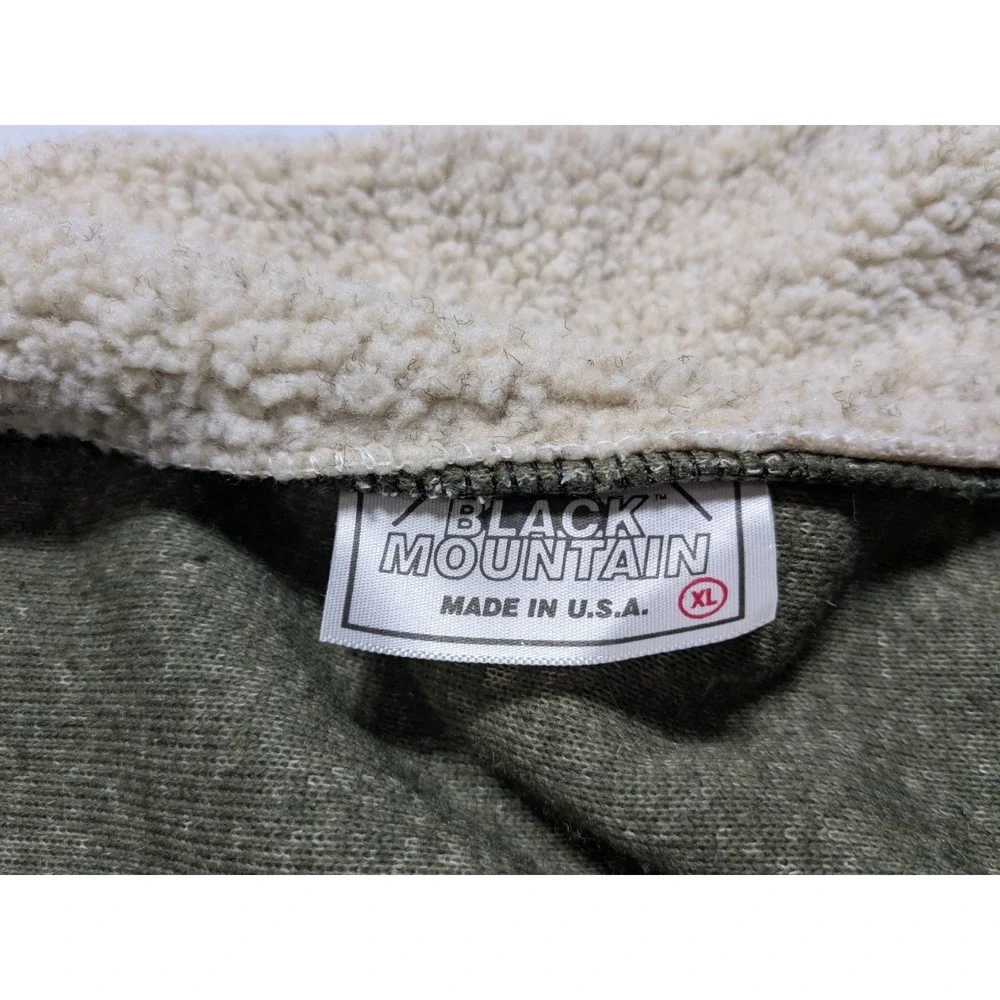 Black‎ Mountain Fleece Full Zip Mock Neck Green Jacket  - Men XL Made In USA - Picture 4 of 16